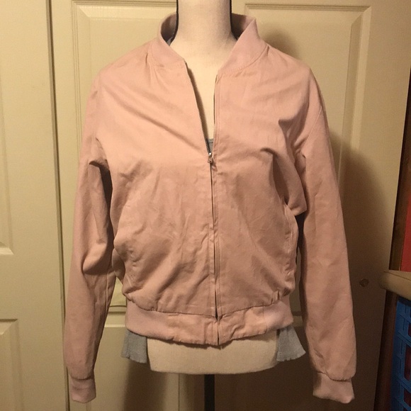 Brandy Melville Kasey Pink Bomber Jacket - Picture 2 of 3